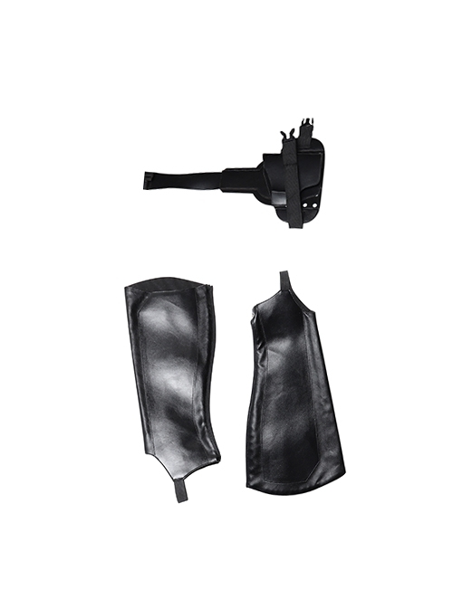 Marvel's Agents Of S.H.I.E.L.D. Quake Daisy Johnson Black Battle Suit Halloween Cosplay Accessories Black Leg Guards And Holster