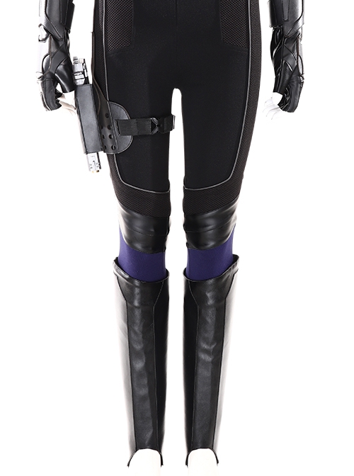 Marvel's Agents Of S.H.I.E.L.D. Quake Daisy Johnson Black Battle Suit Halloween Cosplay Accessories Black Leg Guards And Holster