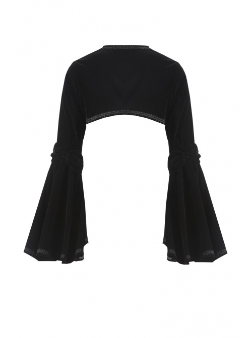 Gothic Black Velvet Long Sleeve Shoulder Cape