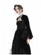 Gothic Black Velvet Long Sleeve Shoulder Cape