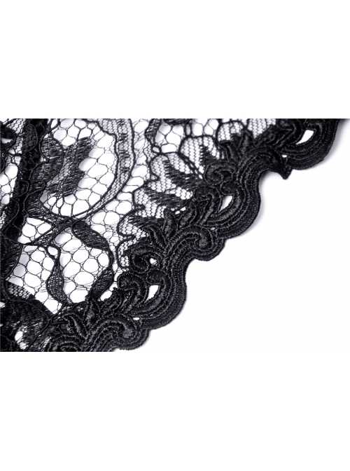 Gothic Black Sexy Hollow Out Lace Splicing Tulle Shoulder Cape