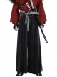 Ghost Of Tsushima Jin Sakai Red Samurai Suit Halloween Cosplay Costume Black Trousers