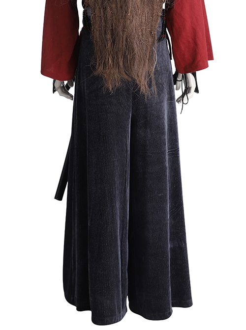 Ghost Of Tsushima Jin Sakai Red Samurai Suit Halloween Cosplay Costume Black Trousers