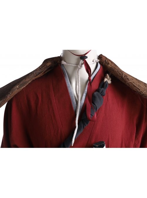 Ghost Of Tsushima Jin Sakai Red Samurai Suit Halloween Cosplay Accessories Beads Chain Shoulder Straps And Waistband