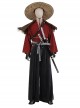 Ghost Of Tsushima Jin Sakai Red Samurai Suit Halloween Cosplay Accessories Black Shoes