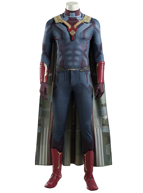 Avengers Age Of Ultron Vision Blue Bodysuit Battle Suit Halloween Cosplay Costume Blue Bodysuit