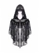 Black Embroidery Lace Gothic Gorgeous Hooded Cape