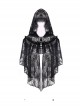 Black Embroidery Lace Gothic Gorgeous Hooded Cape