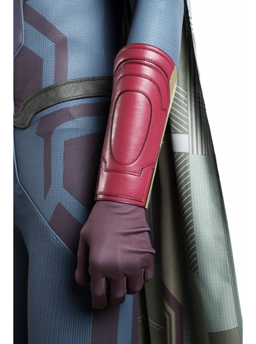 Avengers Age Of Ultron Vision Blue Bodysuit Battle Suit Halloween Cosplay Accessories Wrist Guards And Gloves