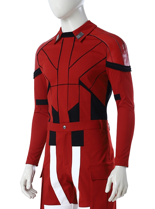 Black Widow Red Guardian Battle Suit Halloween Cosplay Costume Red Top