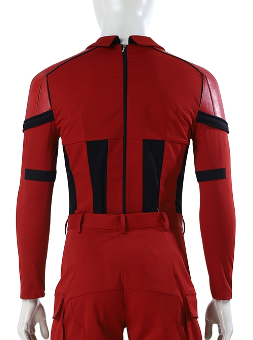 Black Widow Red Guardian Battle Suit Halloween Cosplay Costume Red Top