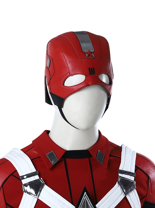 Black Widow Red Guardian Battle Suit Halloween Cosplay Accessories Red Hat