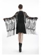 Gothic Black Hollow-out Embroidery Tassel Kimono Sleeves Tie-up Cape