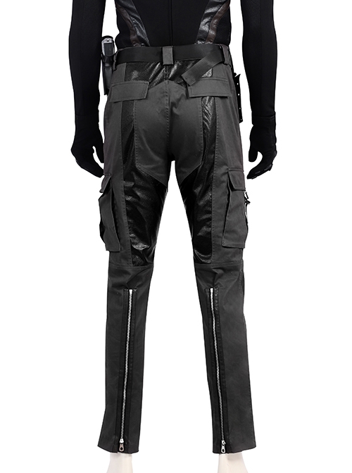 G.I.Joe Retaliation Snake Eyes Black Battle Suit Halloween Cosplay Costume Black Trousers