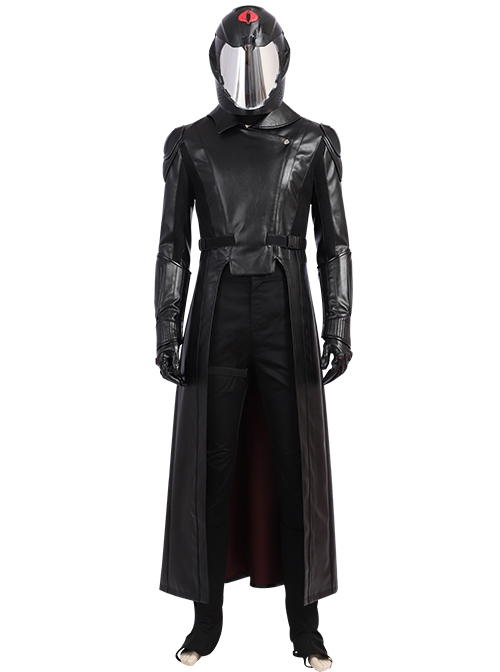G.I.Joe Retaliation Cobra Commander Black Battle Suit Halloween Cosplay Costume Black Outerwear And Top