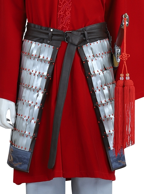 Mulan Red Battle Suit Halloween Cosplay Accessories Girdle Components