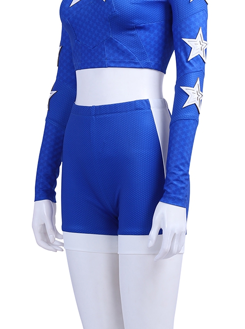 Stargirl Courtney Whitmore Blue Tight Clothing Suit Halloween Cosplay Costume Blue Shorts