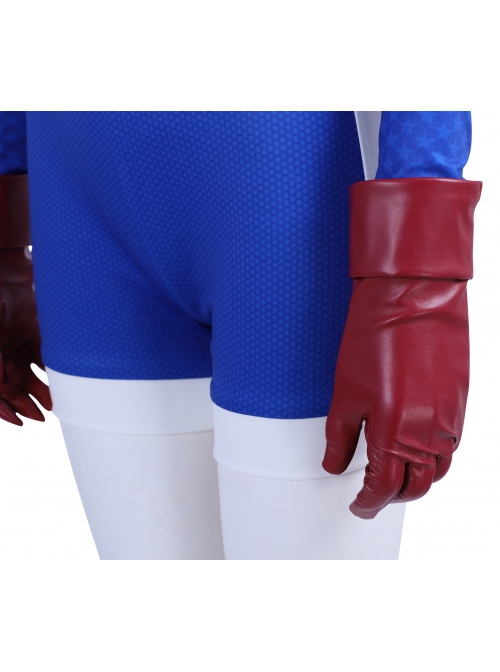 Stargirl Courtney Whitmore Blue Tight Clothing Suit Halloween Cosplay Accessories Red Gloves