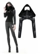 Punk Black PU Leather Zipper Masked Hooded Long Sleeve Shoulder Cape
