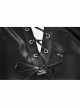 Punk Black PU Leather Zipper Masked Hooded Long Sleeve Shoulder Cape