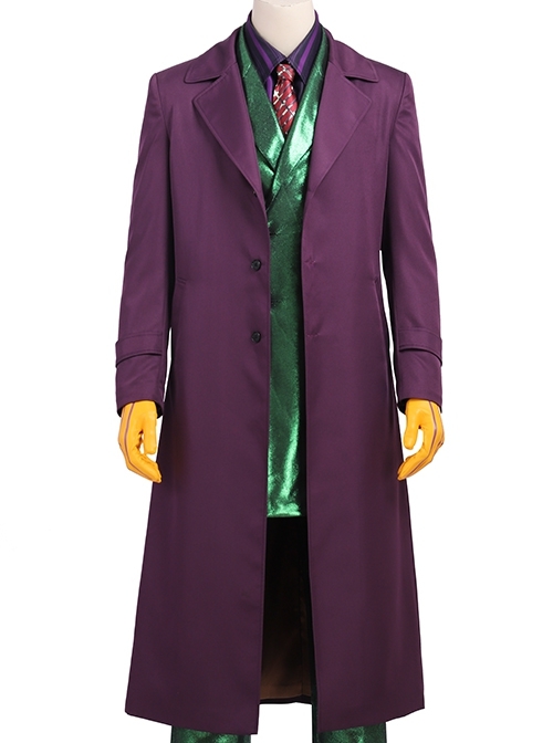 Gotham Season 5 The Joker Purple Coat Green Suit Halloween Cosplay Costume Purple Windbreaker