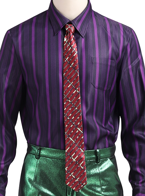 Gotham Season 5 The Joker Purple Coat Green Suit Halloween Cosplay Accessories Gloves And Tie