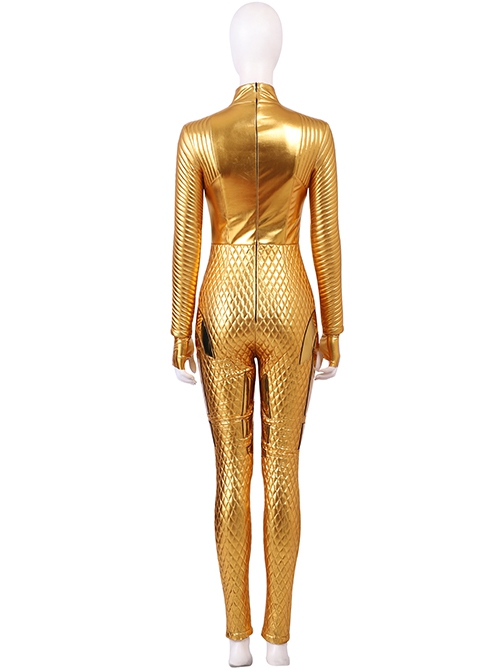 Wonder Woman 1984 Wonder Woman Diana Prince Golden Battle Suit Halloween Cosplay Costume Golden Bodysuit