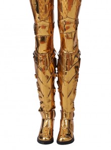 Wonder Woman 1984 Wonder Woman Diana Prince Golden Battle Suit Halloween Cosplay Accessories Golden Boots And Knee Guards