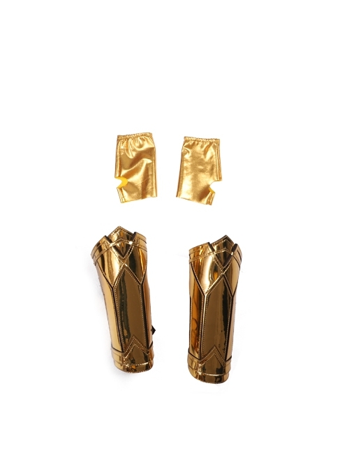 Wonder Woman 1984 Wonder Woman Diana Prince Golden Battle Suit Halloween Cosplay Accessories Golden Gloves And Wrist Guards