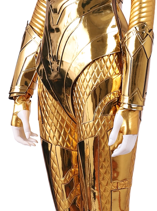 Wonder Woman 1984 Wonder Woman Diana Prince Golden Battle Suit Halloween Cosplay Accessories Golden Gloves And Wrist Guards