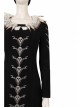 Maleficent Skeleton Embroidered Black Long Dress Halloween Cosplay Costume Black Dress
