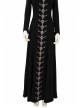 Maleficent Skeleton Embroidered Black Long Dress Halloween Cosplay Costume Black Dress