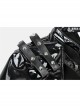 Punk Shining PU Leather One Shoulder Rivet Decoration Long Sleeve Halter Cape