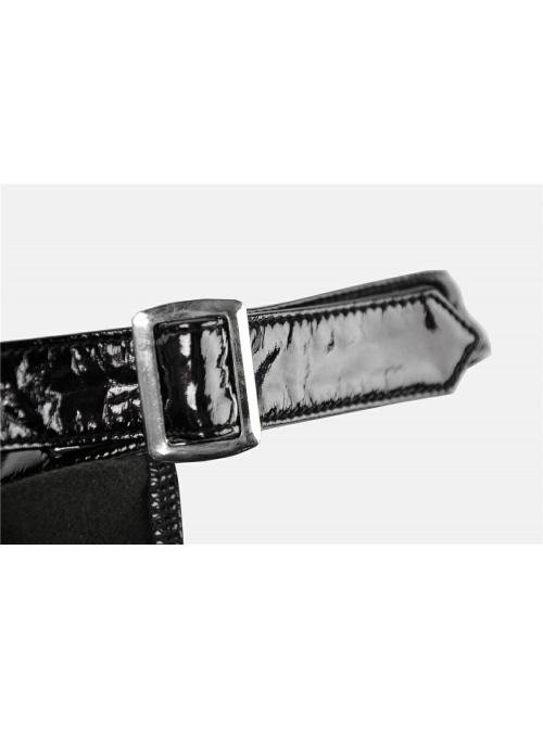 Punk Shining PU Leather One Shoulder Rivet Decoration Long Sleeve Halter Cape