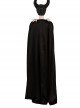 Maleficent Skeleton Embroidered Black Long Dress Halloween Cosplay Costume Black Cloak