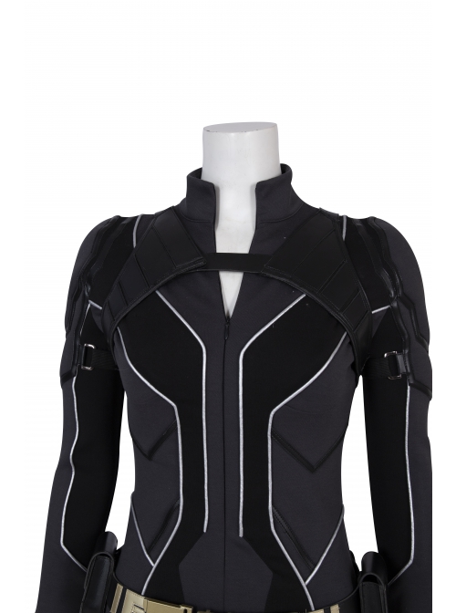 Black Widow Natasha Romanoff Black Battle Suit Halloween Cosplay Costume Black Bodysuit
