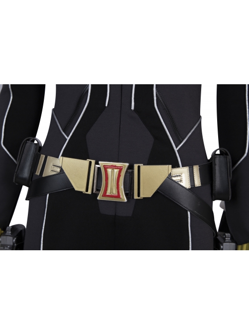 Black Widow Natasha Romanoff Black Battle Suit Halloween Cosplay Accessories Black Holster And Belt Components