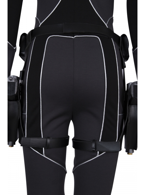 Black Widow Natasha Romanoff Black Battle Suit Halloween Cosplay Accessories Black Holster And Belt Components