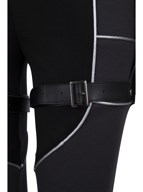 Black Widow Natasha Romanoff Black Battle Suit Halloween Cosplay Accessories Black Holster And Belt Components