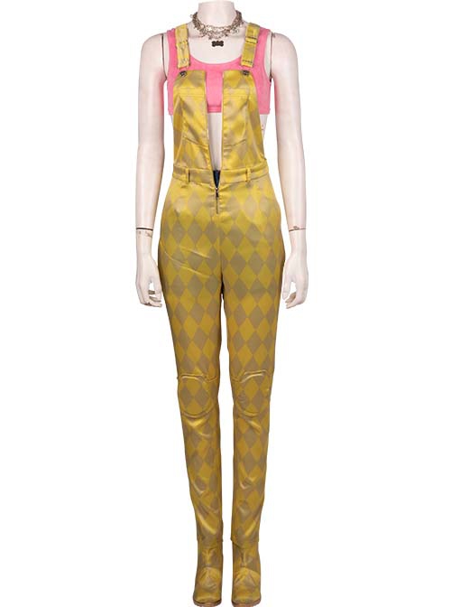 Birds Of Prey And The Fantabulous Emancipation Of One Harley Quinn Harley Quinn Yellow Suit Halloween Cosplay Costume Pink Vest