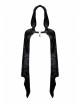 Gothic Black Shining Velvet Long Sleeve Hooded Witch Shoulder Cape