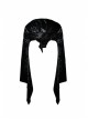 Gothic Black Shining Velvet Long Sleeve Hooded Witch Shoulder Cape