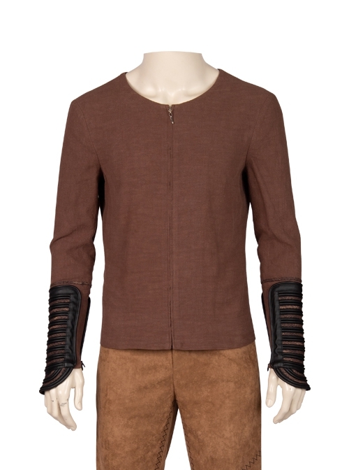 Vikings Ragnar Lothbrok Fur Collar Cloak Suit Halloween Cosplay Costume Brown Bottoming Top