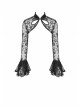 Gothic Cheongsam Collar Black Embroidered Lace Long Sleeve Sexy Shoulder Cape