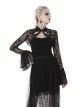 Gothic Cheongsam Collar Black Embroidered Lace Long Sleeve Sexy Shoulder Cape