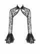 Gothic Cheongsam Collar Black Embroidered Lace Long Sleeve Sexy Shoulder Cape