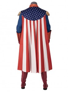 The Boys Homelander Battle Suit Halloween Cosplay Costume Striped Cloak