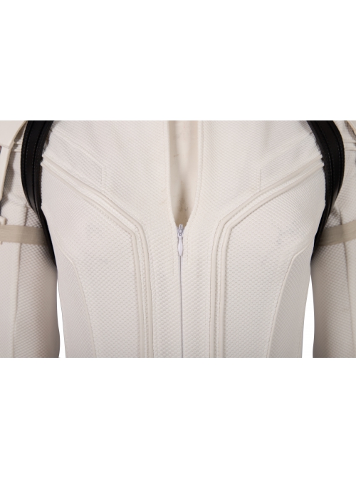 Black Widow Natasha Romanoff White Battle Suit Halloween Cosplay Costume White Bodysuit