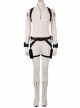 Black Widow Natasha Romanoff White Battle Suit Halloween Cosplay Costume White Bodysuit