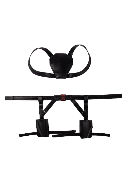 Black Widow Natasha Romanoff White Battle Suit Halloween Cosplay Accessories Black Belt And Back Strap Components